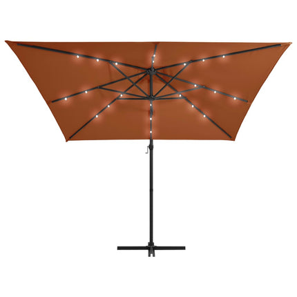 Ombrellone a Sbalzo con LED 250x250 cm Terracotta
