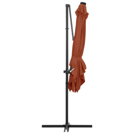 Ombrellone a Sbalzo con LED 250x250 cm Terracotta