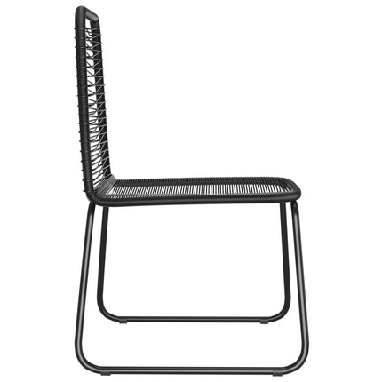 Sedie da Giardino 6 pz in Polyrattan Nero