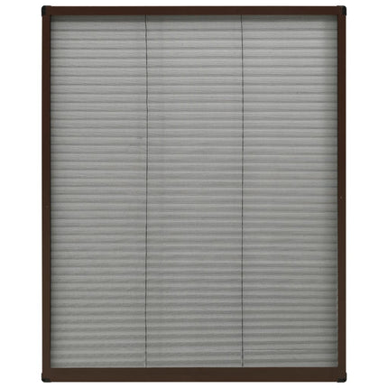 Zanzariera Plissettata Finestre in Alluminio Marrone 80x100 cm
