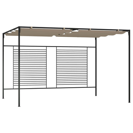 Gazebo con Tetto Retrattile 3x4x2,3 m Grigio Talpa 180 g/mÂ²
