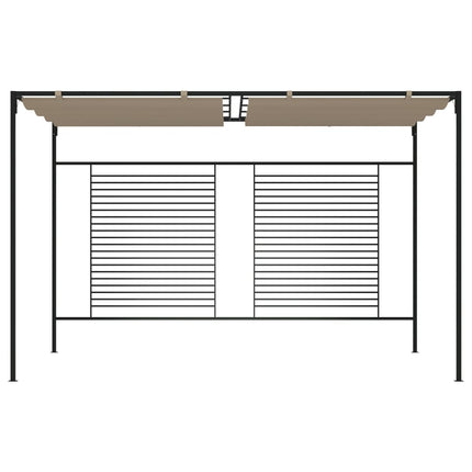 Gazebo con Tetto Retrattile 3x4x2,3 m Grigio Talpa 180 g/mÂ²