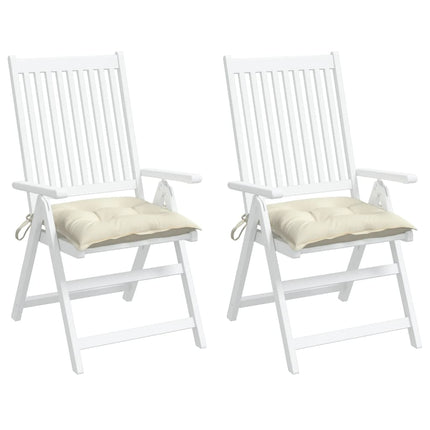 Cuscini per Sedia 2pz Bianco Crema 40x40x7 cm in Tessuto Oxford