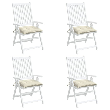 Cuscini per Sedia 4pz Bianco Crema 40x40x7 cm in Tessuto Oxford