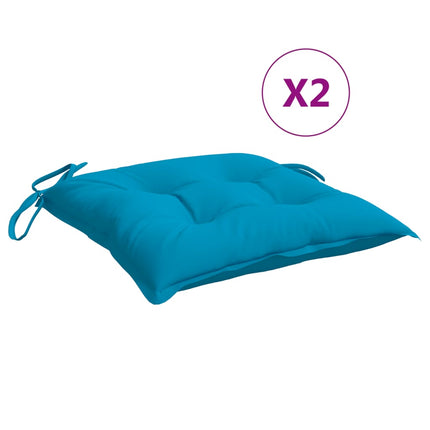 Cuscini per Sedia 2 pz Azzurro 40x40x7 cm in Tessuto Oxford