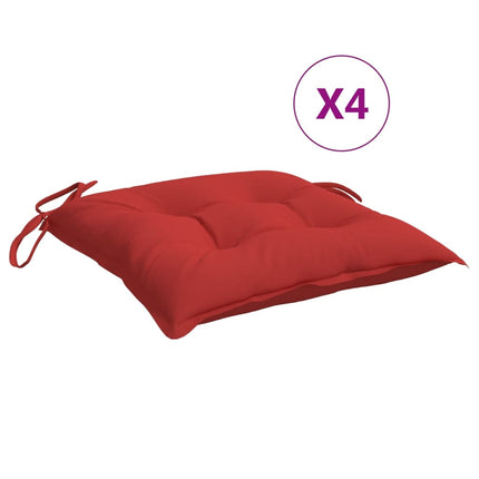 Cuscini per Sedia 4 pz 40x40x7 cm in Tessuto Oxford Rosso