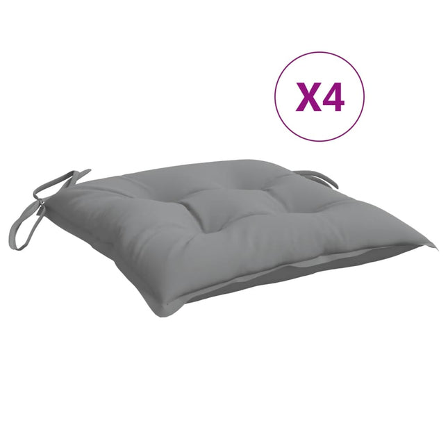 Cuscini per Sedia 4 pz Grigi 50x50x7 cm Tessuto Oxford