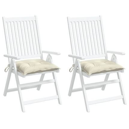 Cuscini per Sedia 2 pz Bianco Crema 50x50x7cm in Tessuto Oxford