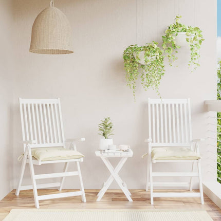 Cuscini per Sedia 2 pz Bianco Crema 50x50x7cm in Tessuto Oxford