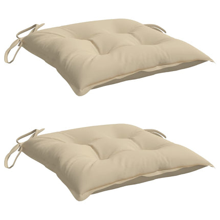 Cuscini per Sedia 2 pz Beige 50x50x7 cm Tessuto Oxford