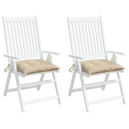 Cuscini per Sedia 2 pz Beige 50x50x7 cm Tessuto Oxford
