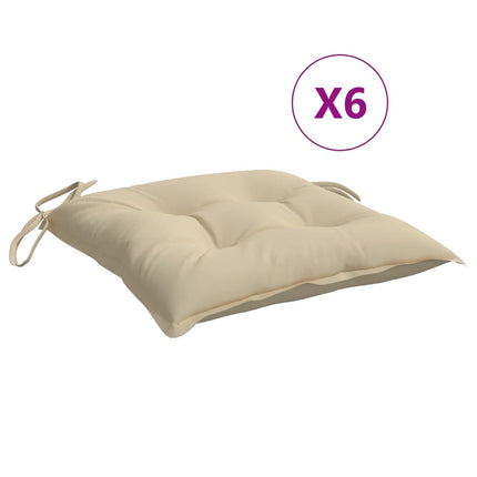 Cuscini per Sedia 6 pz Beige 50x50x7 cm in Tessuto Oxford
