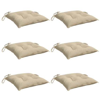 Cuscini per Sedia 6 pz Beige 50x50x7 cm in Tessuto Oxford