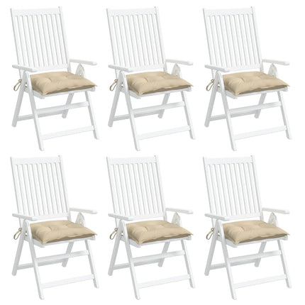 Cuscini per Sedia 6 pz Beige 50x50x7 cm in Tessuto Oxford
