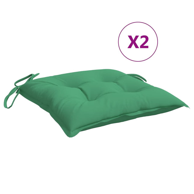 Cuscini per Sedia 2 pz Verdi 50x50x7 cm Tessuto Oxford