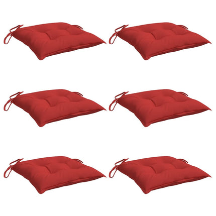 Cuscini per Sedia 6 pz Rossi 50x50x7 cm Tessuto Oxford