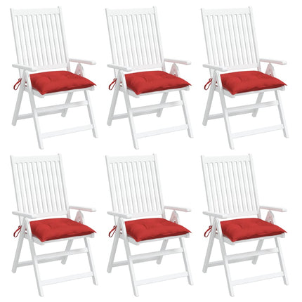 Cuscini per Sedia 6 pz Rossi 50x50x7 cm Tessuto Oxford