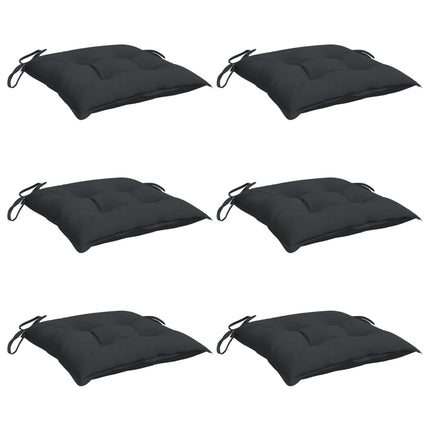 Cuscini per Sedia 6 pz Neri 50x50x7 cm in Tessuto Oxford