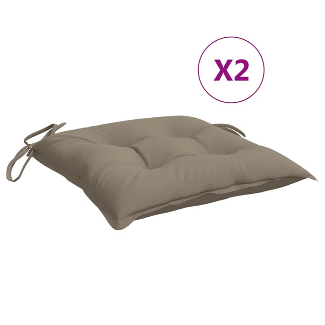Cuscini per Sedia 2 pz Tortora 50x50x7 cm Tessuto Oxford
