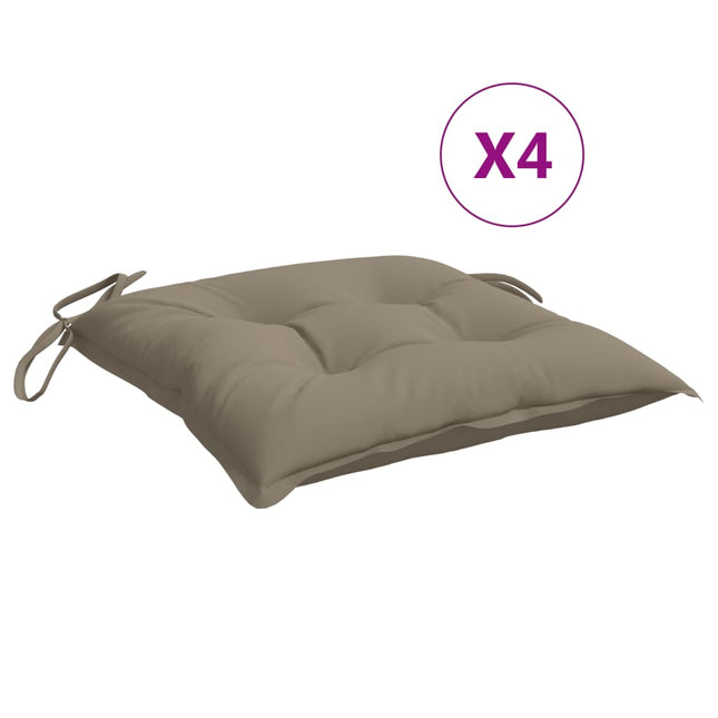 Cuscini per Sedia 4 pz Tortora 50x50x7 cm Tessuto Oxford