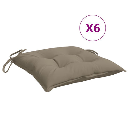 Cuscini per Sedia 6 pz Tortora 50x50x7 cm in Tessuto Oxford