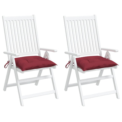 Cuscini per Sedia 2 pz Rosso Vino 50x50x7 cm Tessuto Oxford