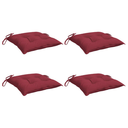 Cuscini per Sedia 4 pz Rosso Vino 50x50x7 cm Tessuto Oxford