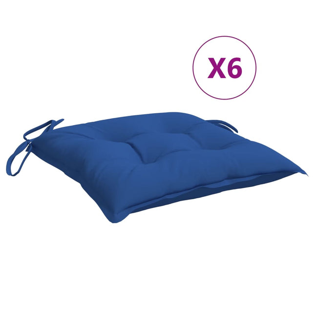 Cuscini per Sedia 6 pz Blu 50x50x7 cm in Tessuto Oxford