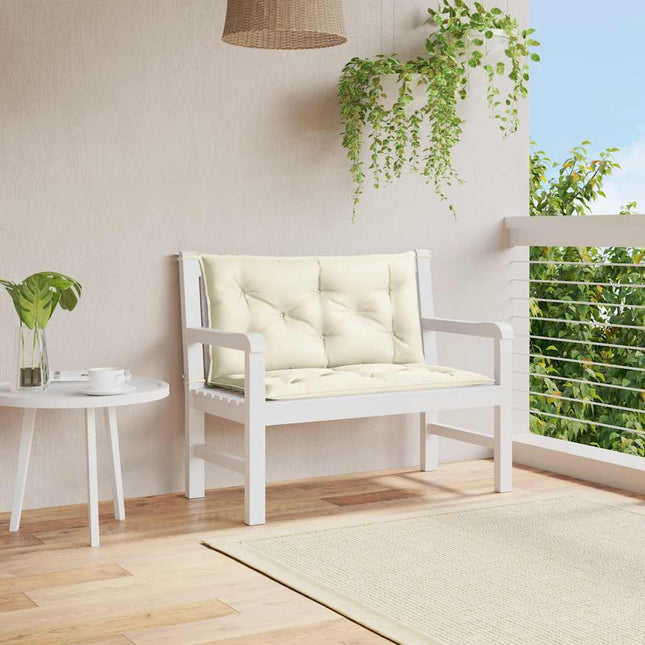 Cuscino per Panca Bianco Crema 100x(50+50)x7cm Tessuto Oxford