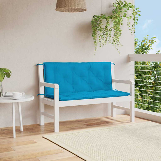 Cuscino per Panca Azzurro 120x(50+50)x7 cm in Tessuto Oxford