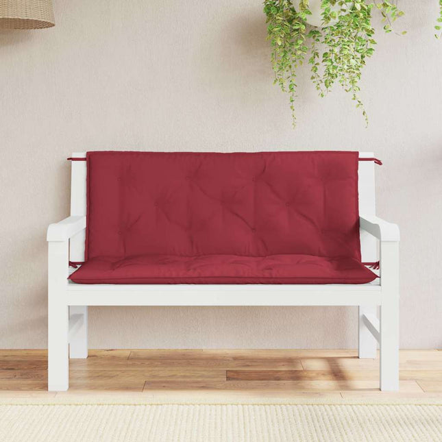 Cuscini per Panca 2 pz Rosso Vino 120x50x7 cm in Tessuto Oxford