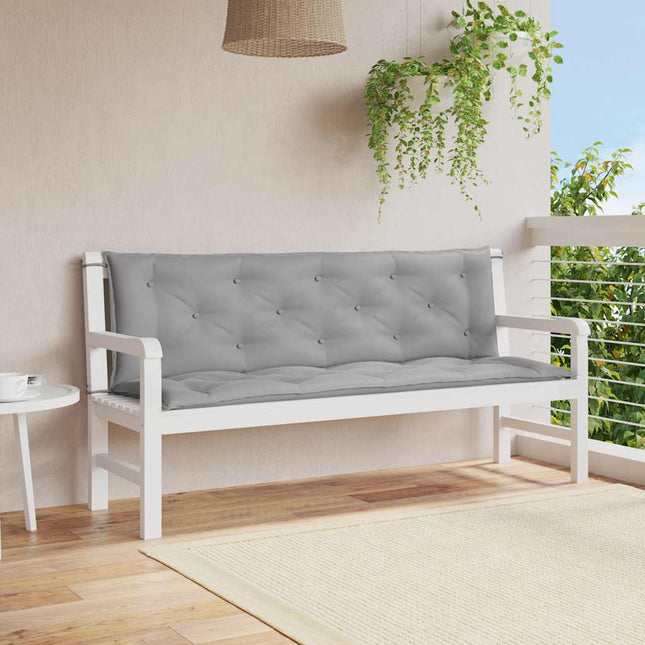 Cuscini per Panca 2 pz Grigi 150x50x7 cm in Tessuto Oxford