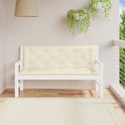 Cuscini Panca Giardino 2pz Bianco Crema 150x50x7 Tessuto Oxford
