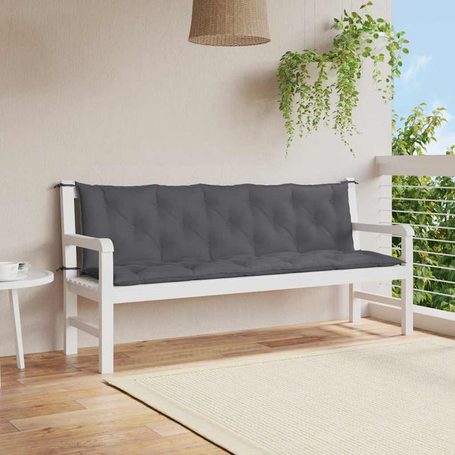 Cuscino per Panca Antracite 180x(50+50)x7 cm in Tessuto Oxford