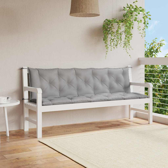 Cuscino per Panca Grigio 180x(50+50)x7 cm in Tessuto Oxford