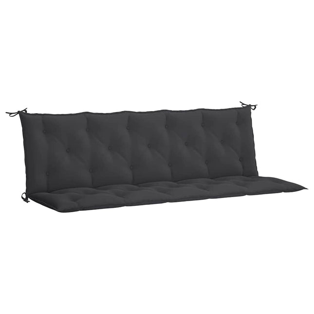 Cuscino per Panca Nero 180x(50+50)x7 cm in Tessuto Oxford