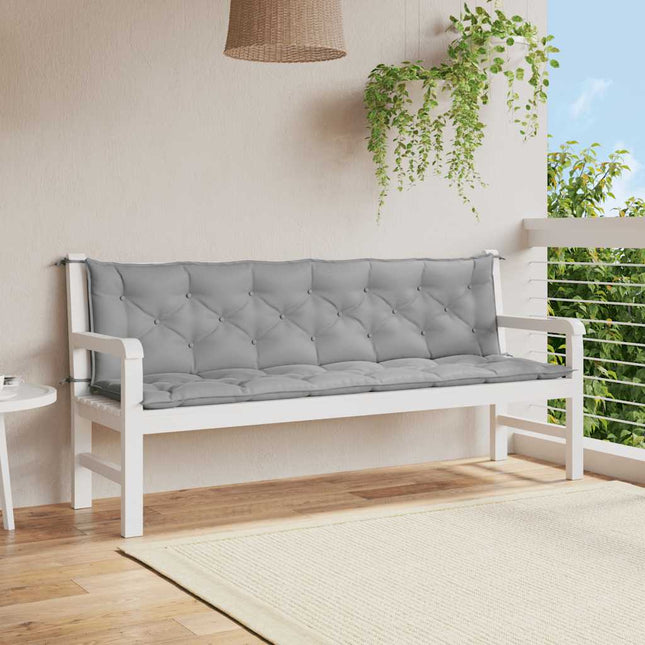 Cuscini per Panca 2 pz Grigi 200x50x7 cm in Tessuto Oxford