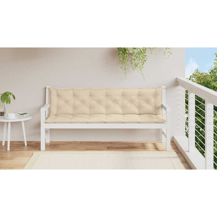 Cuscini Panca da Giardino 2pz Beige 200x50x7cm Tessuto Oxford