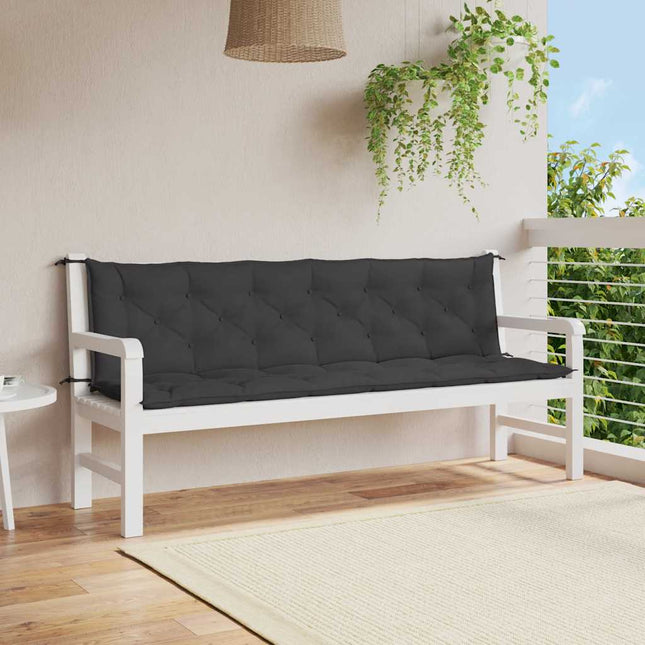 Cuscini per Panca 2 pz Neri 200x50x7 cm in Tessuto Oxford