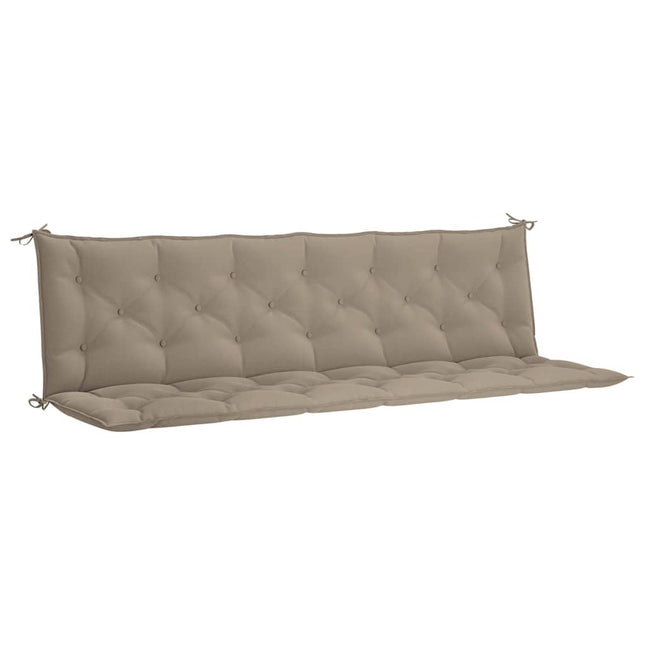 Cuscini Panca da Giardino 2pz Tortora 200x50x7cm Tessuto Oxford