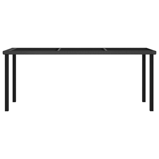 Tavolo da Pranzo da Giardino Nero 180x70x73 cm in Polyrattan