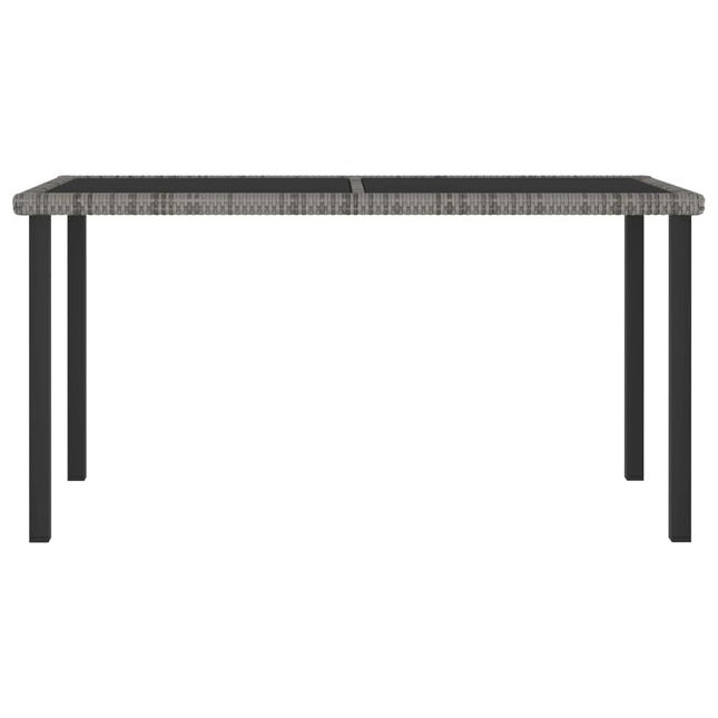Tavolo da Pranzo da Giardino Grigio 140x70x73 cm in Polyrattan