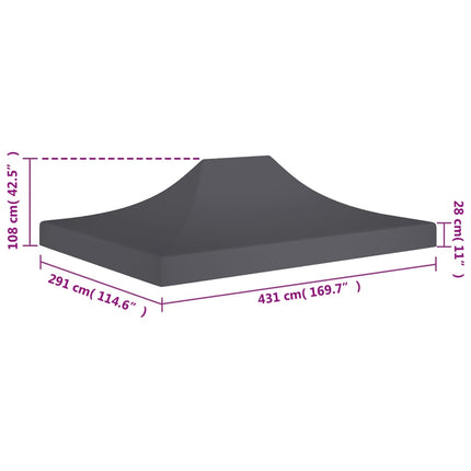 Tetto per Tendone per Feste 4,5x3 m Antracite 270 g/mÃƒâ€šÃ‚Â²