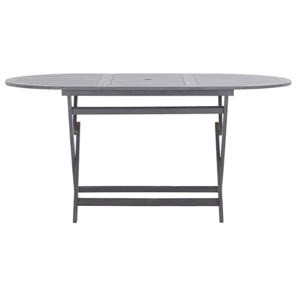 Set da Pranzo per Giardino 9 pz Legno Massello di Acacia Grigio