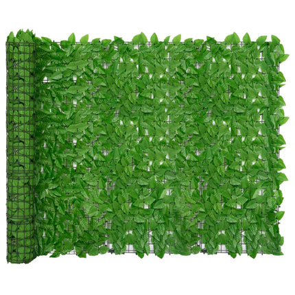 Paravento da Balcone con Foglie Verdi 300x150 cm