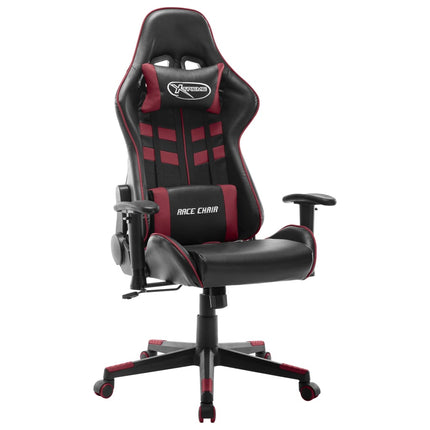 Sedia da Gaming Nera e Rosso Vino in Similpelle