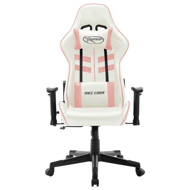 Sedia da Gaming Bianca e Rosa in Similpelle