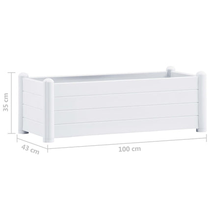 Letto Rialzato da Giardino in PP Bianco 100x43x35 cm