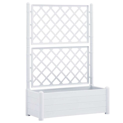 Fioriera da Giardino con Graticcio 100x43x142 cm PP Bianco