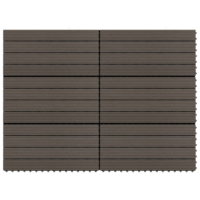 Piastrelle per Decking WPC 6 pz 60x30 cm 1,08 m² Marrone Scuro